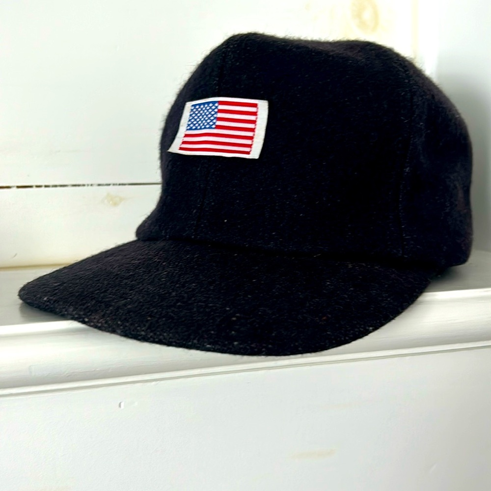 Vintage American Made Wool Hat, Wool Blend Baseball Hat, Charcoal Gray Wool Hat